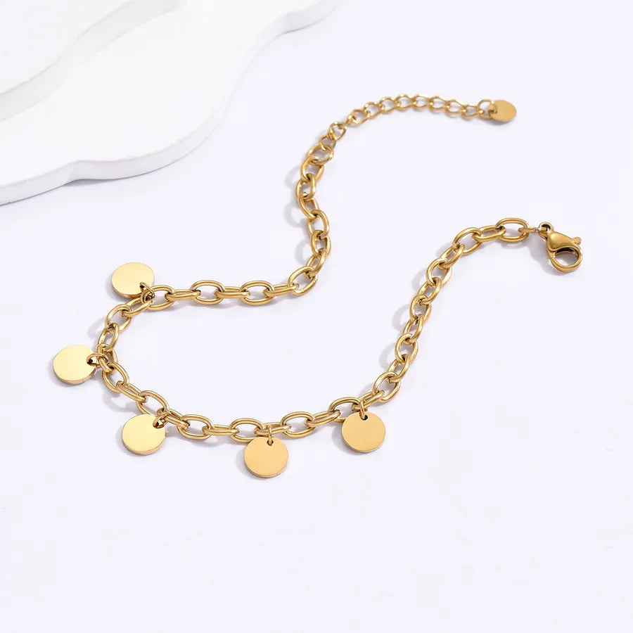 Fashion Geometric 304 Stainless Steel 14K Gold Plated Bracelets In Bulk