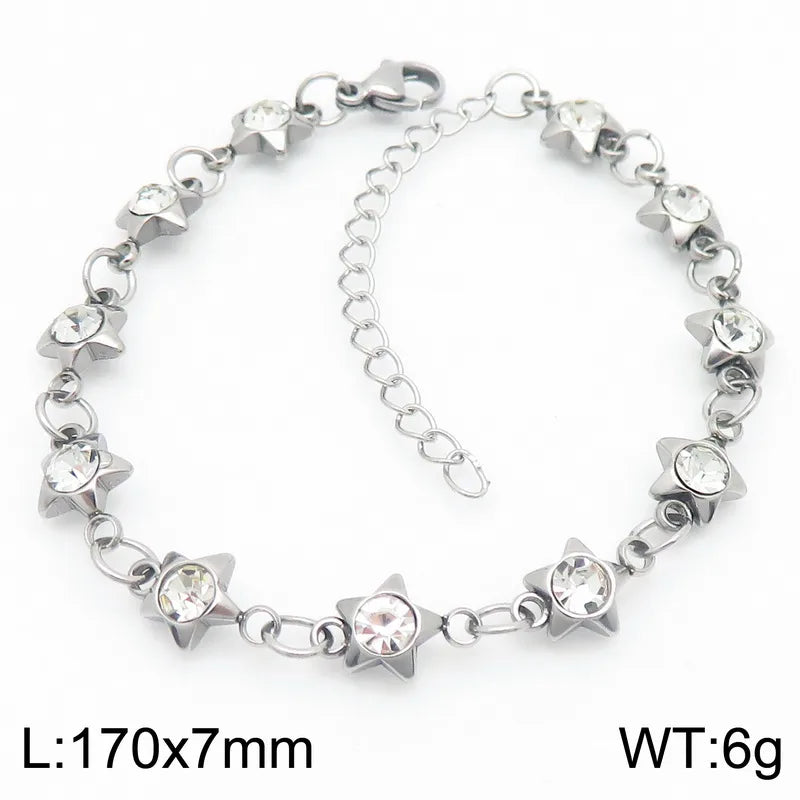 Simple Style Pentagram 304 Stainless Steel 18K Gold Plated Bracelets In Bulk
