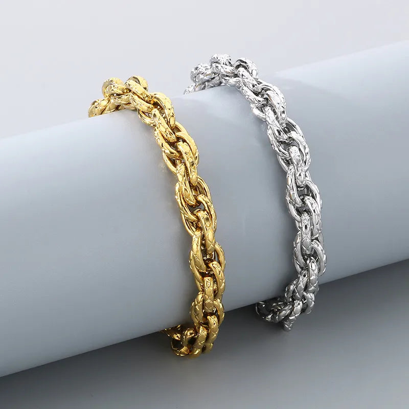 Simple Style Geometric 304 Stainless Steel 18K Gold Plated Bracelets In Bulk