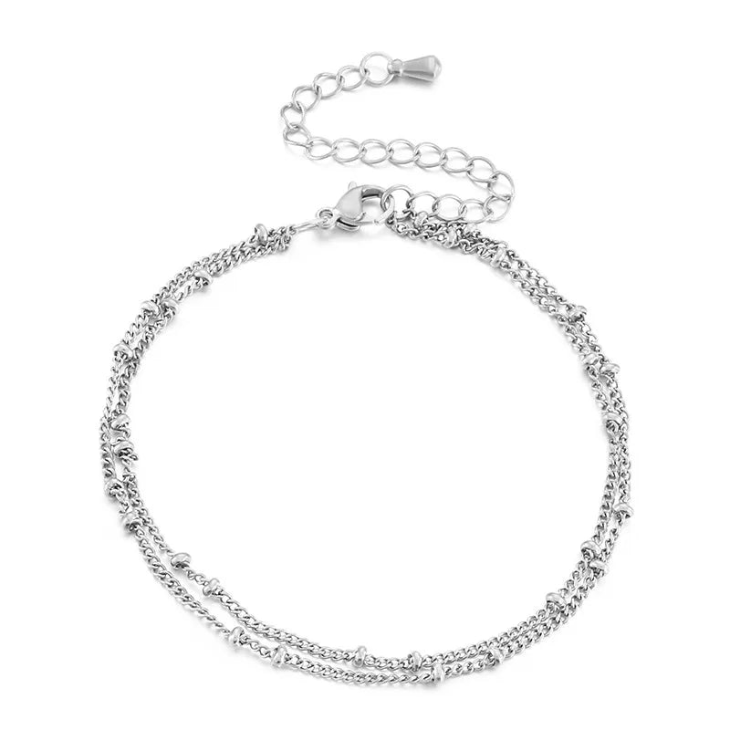 Basic Geometric Solid Color Titanium Steel 18K Gold Plated Bracelets In Bulk