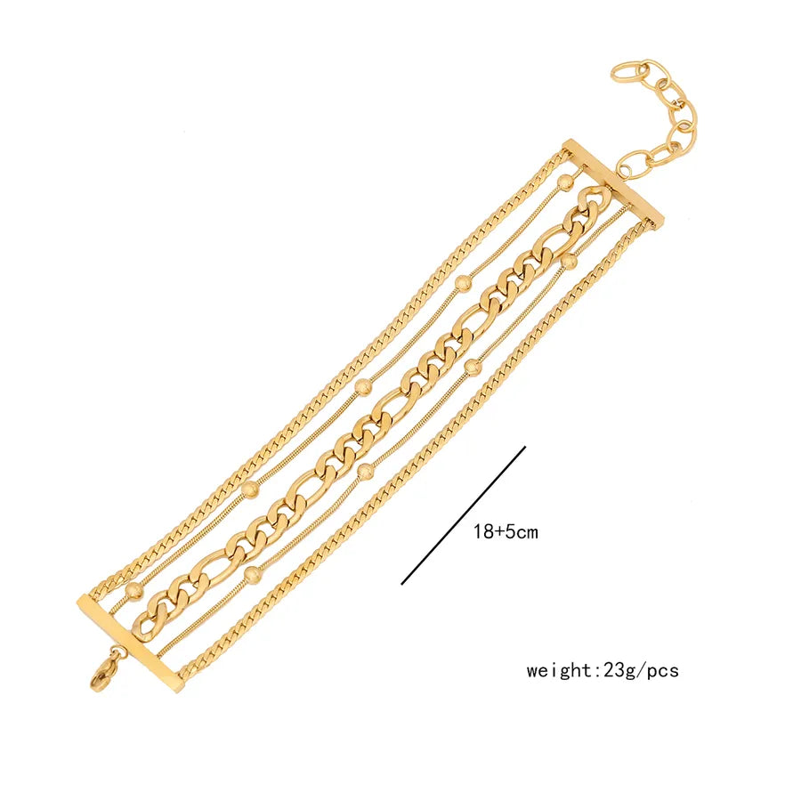 Simple Style Geometric Stainless Steel 18K Gold Plated Bracelets In Bulk