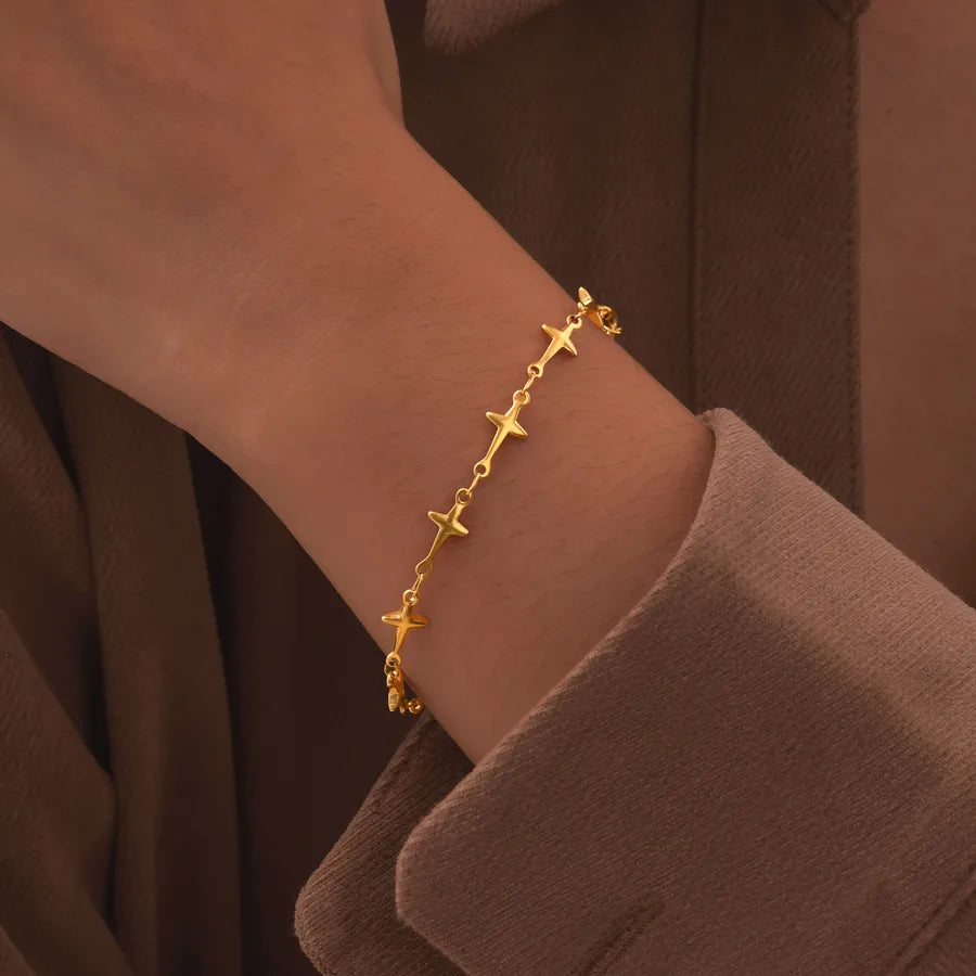 IG Style Star 201 Stainless Steel 18K Gold Plated Bracelets In Bulk