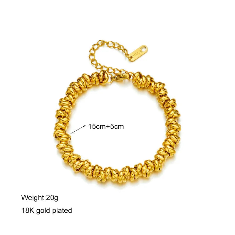 modern style geometric titanium steel plating 18k gold plated bracelets
