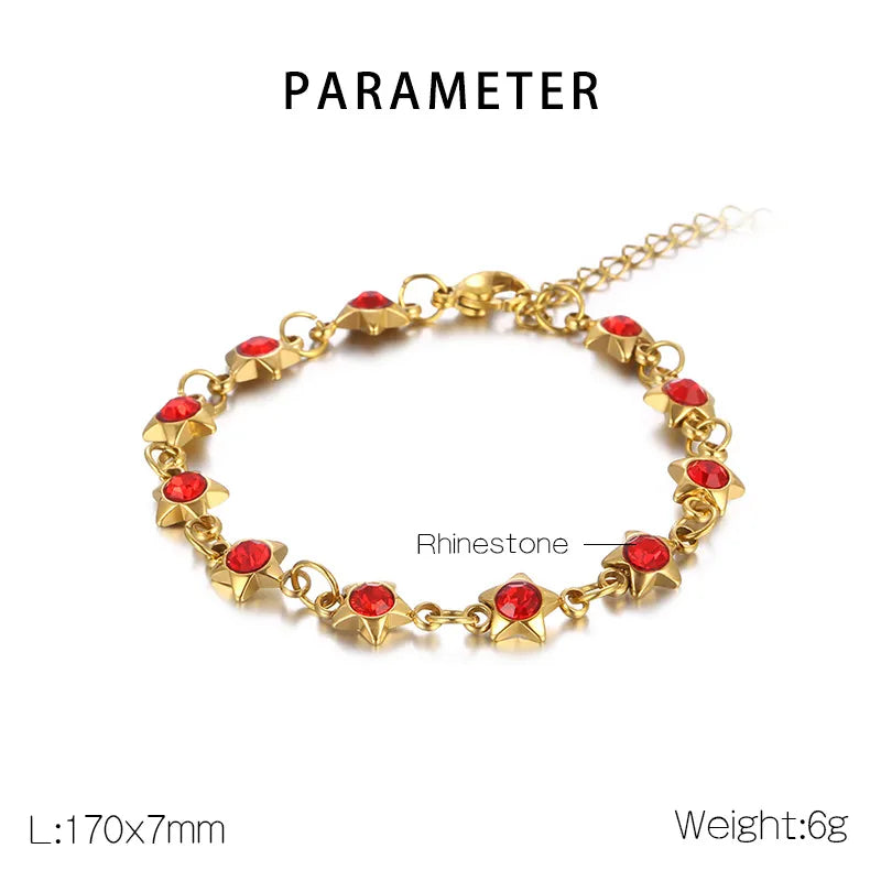Simple Style Pentagram 304 Stainless Steel 18K Gold Plated Bracelets In Bulk