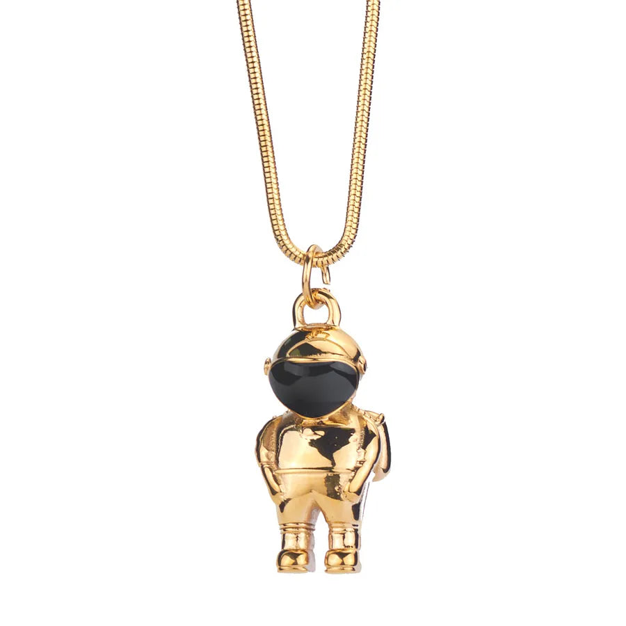 Hip-Hop Solid Color 304 Stainless Steel Plating 18K Gold Plated Men's Pendant Necklace