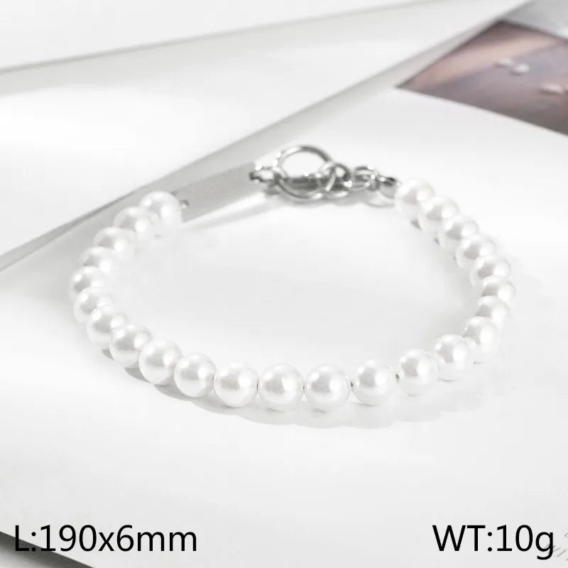Elegant Simple Style Solid Color Stainless Steel 18K Gold Plated Bracelets In Bulk