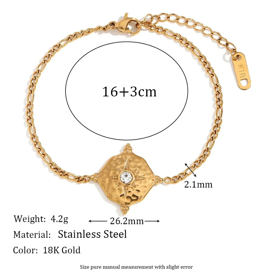 Retro Simple Style Geometric 304 Stainless Steel 18K Gold Plated Bracelets In Bulk
