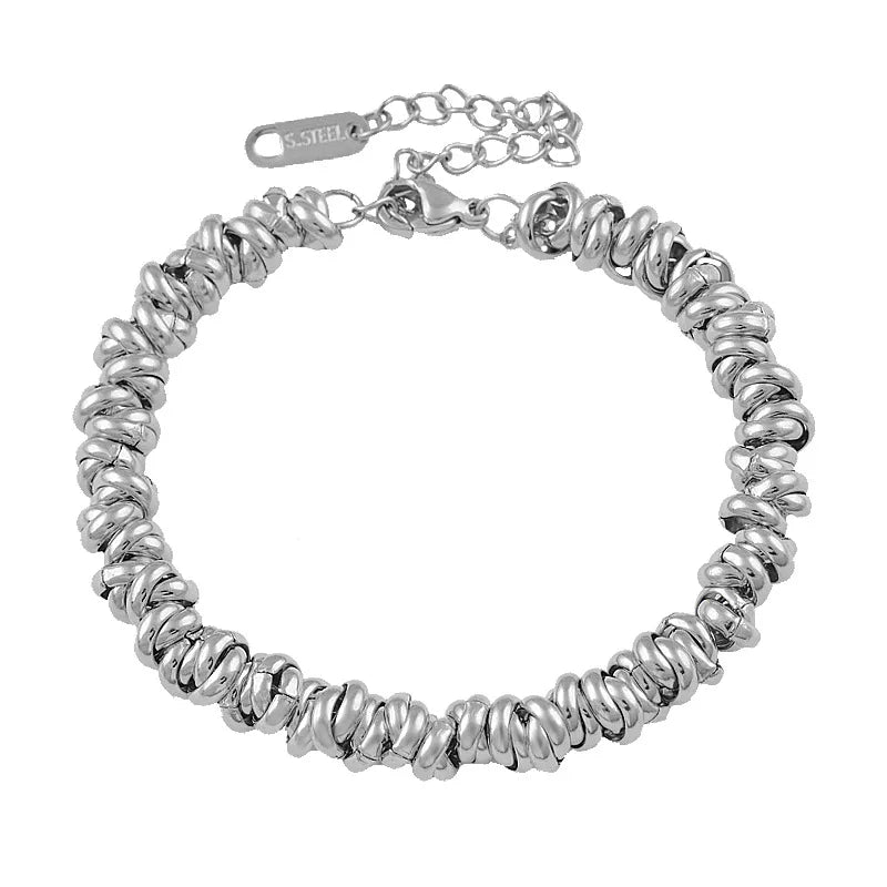 Basic Solid Color Titanium Steel 18K Gold Plated Bracelets In Bulk