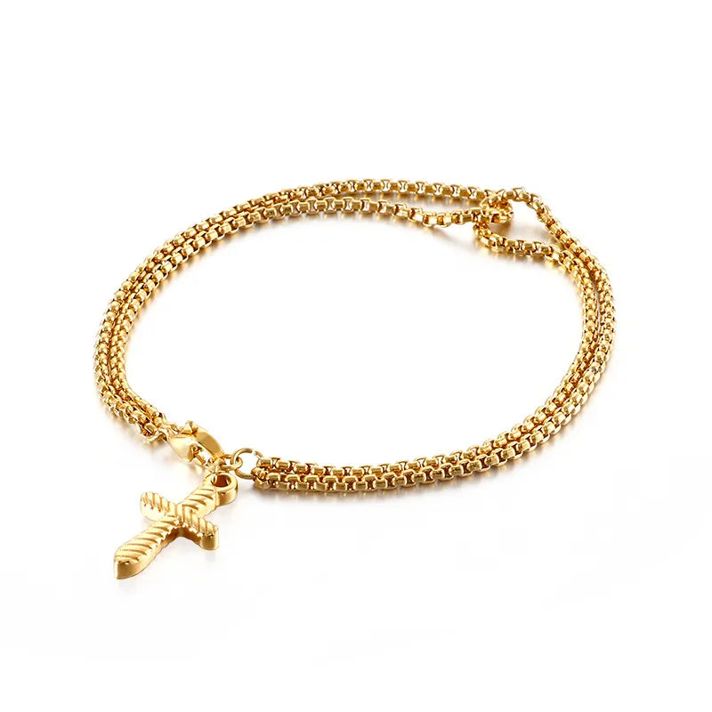 Fashion Letter Titanium Steel 18K Gold Plated Bracelets In Bulk