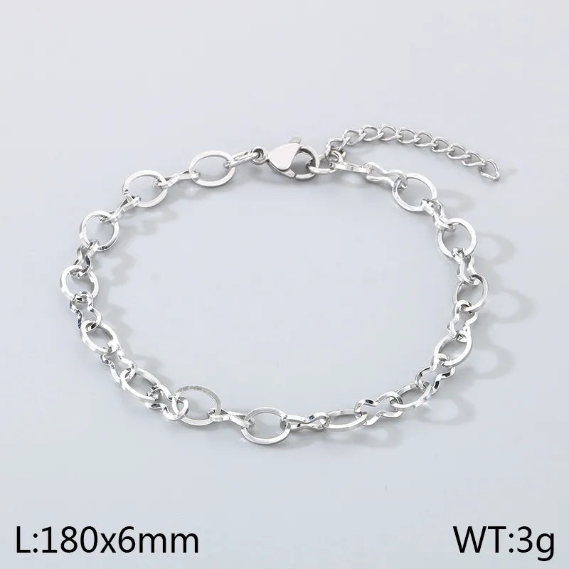 Simple Style Geometric 304 Stainless Steel 18K Gold Plated  Bracelets In Bulk