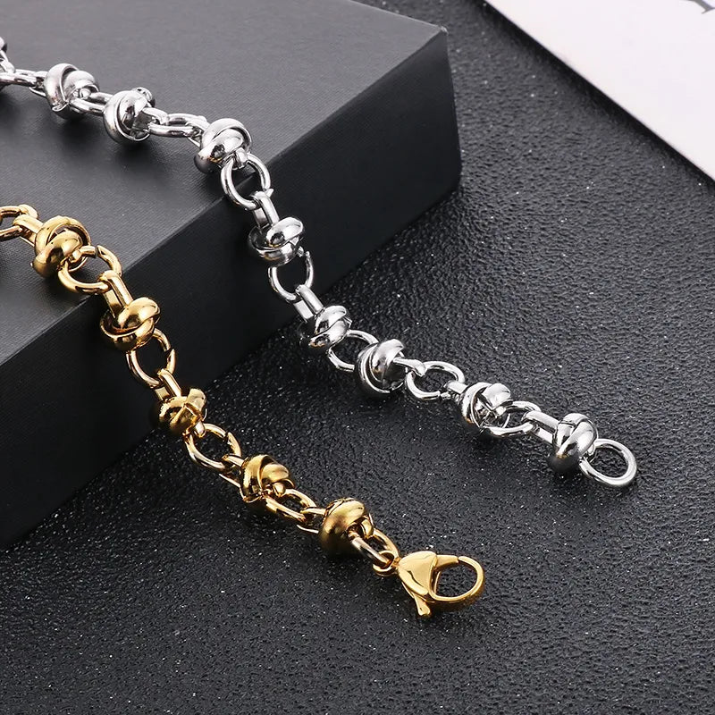 Business Solid Color Titanium Steel 18K Gold Plated Bracelets In Bulk