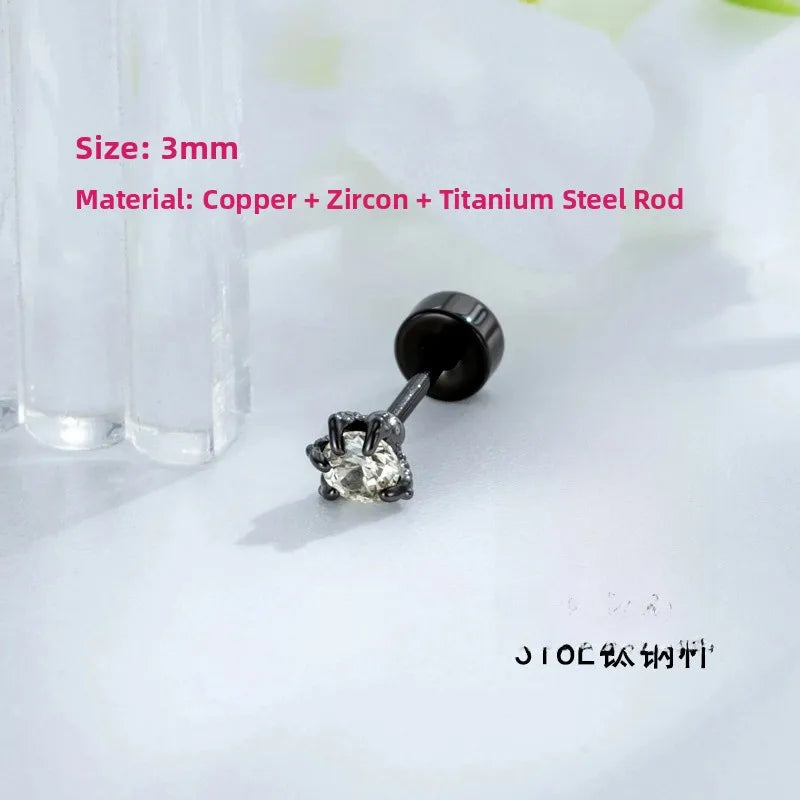 Unisex Dragon Ear Cartilage Rings & Studs with Claw Setting in 316L Stainless Steel, Multicolor