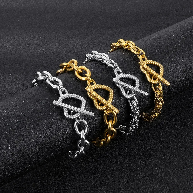 Simple Style Heart Shape Stainless Steel 18K Gold Plated Bracelets In Bulk
