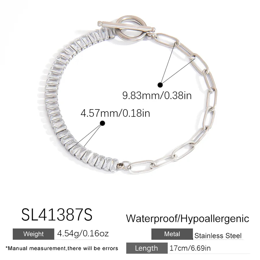 Simple Style Infinity 304 Stainless Steel 18K Gold Plated Bracelets In Bulk