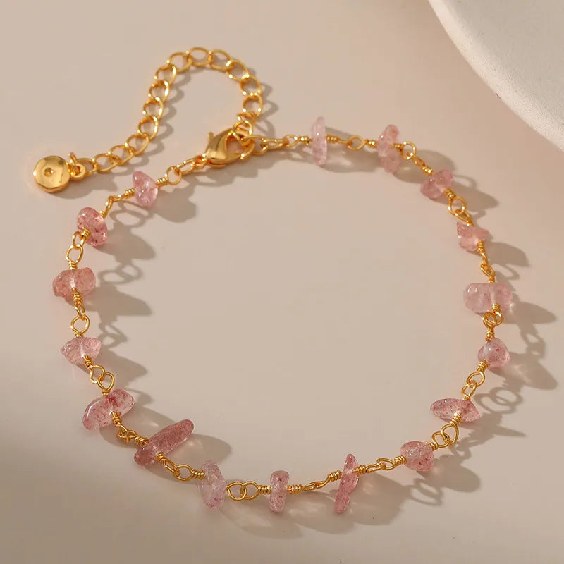 ig style sweet geometric gravel copper plating 18k gold plated bracelets