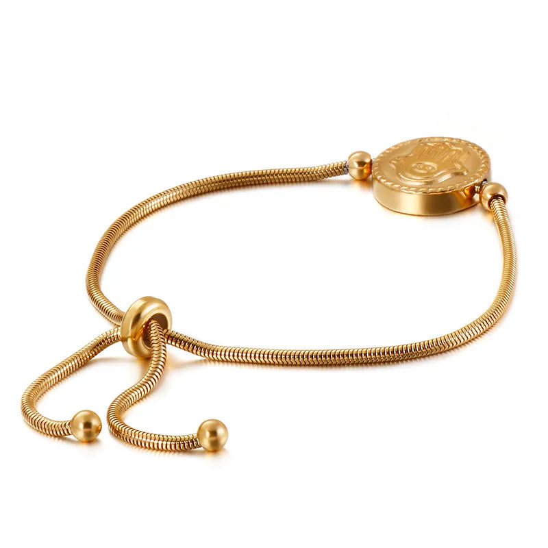 Geometric Titanium Steel 18K Gold Plated Bracelets In Bulk