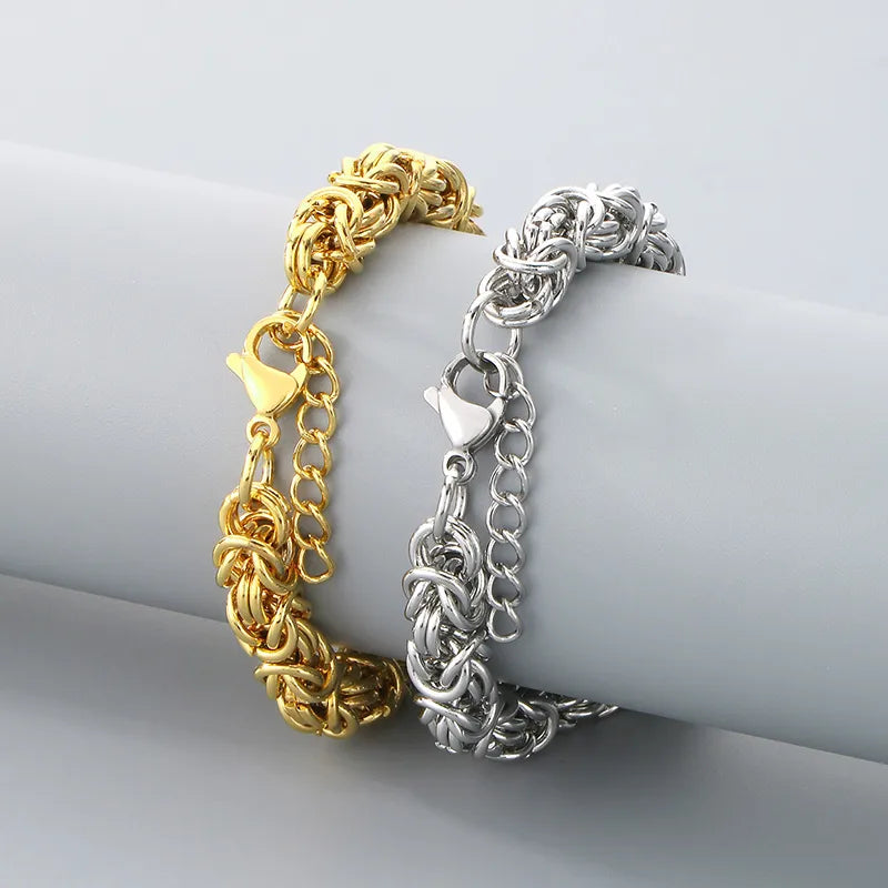 Simple Style Geometric 304 Stainless Steel 18K Gold Plated  Bracelets In Bulk