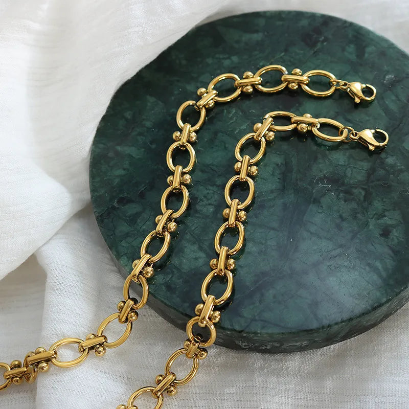 Simple Style Geometric Titanium Steel 18K Gold Plated Bracelets In Bulk