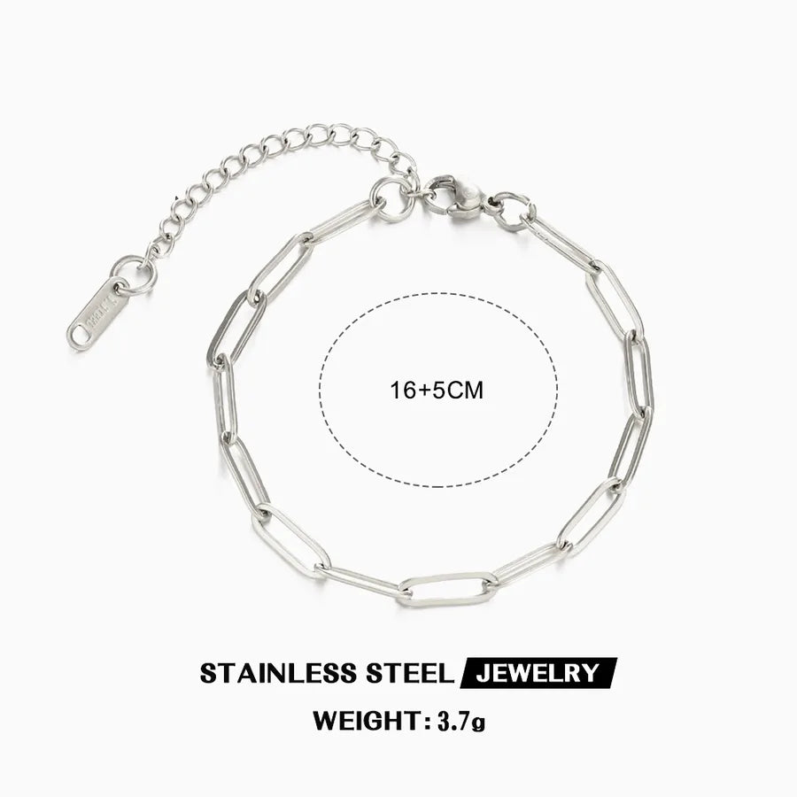 Simple Style IG Style Solid Color 304 Stainless Steel 18K Gold Plated Bracelets In Bulk