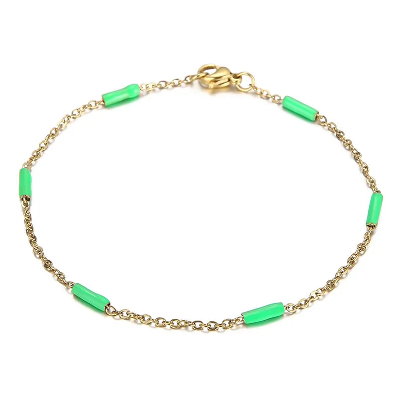 Elegant Solid Color Titanium Steel 18K Gold Plated Bracelets In Bulk