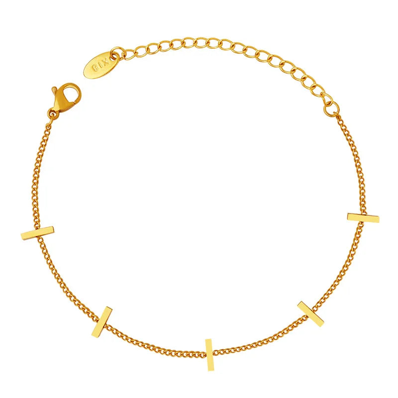 Simple Style Square 304 Stainless Steel 18K Gold Plated Bracelets In Bulk