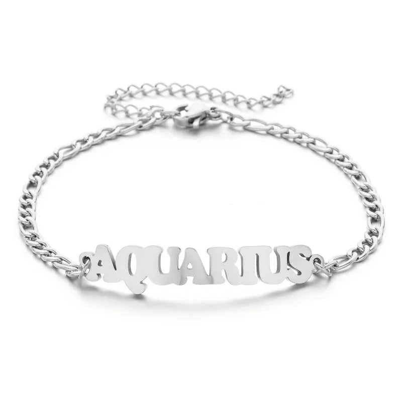 fashion letter stainless steel gold plated bracelets