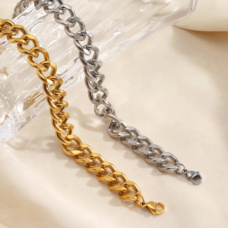 Rock Streetwear Geometric 304 Stainless Steel 18K Gold Plated Bracelets In Bulk