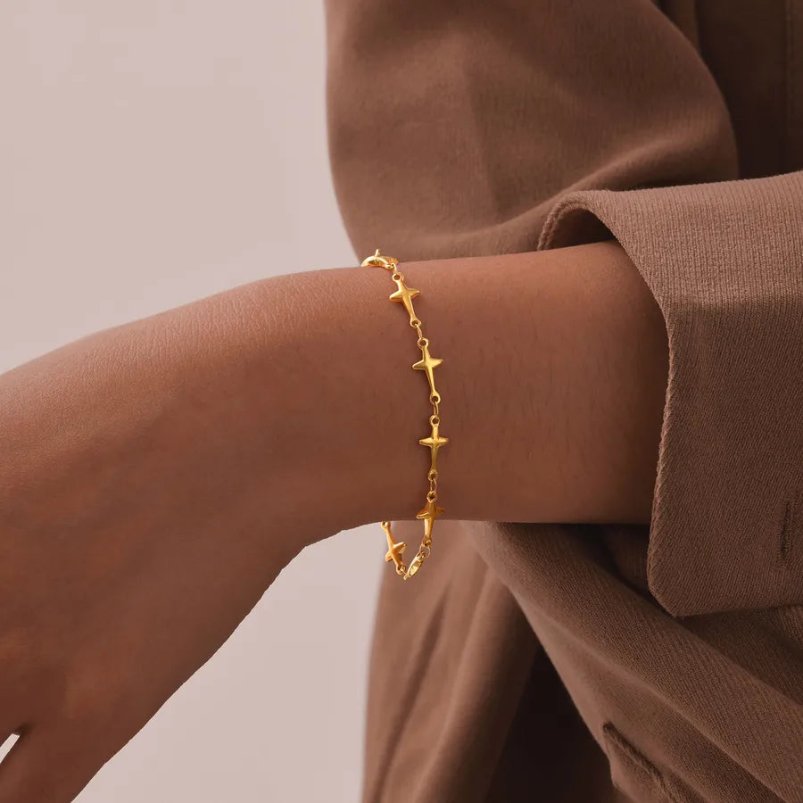 IG Style Star 201 Stainless Steel 18K Gold Plated Bracelets In Bulk
