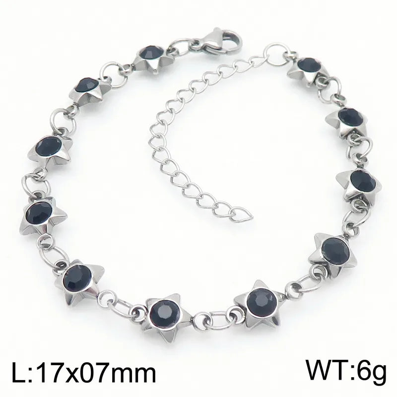 Simple Style Pentagram 304 Stainless Steel 18K Gold Plated Bracelets In Bulk