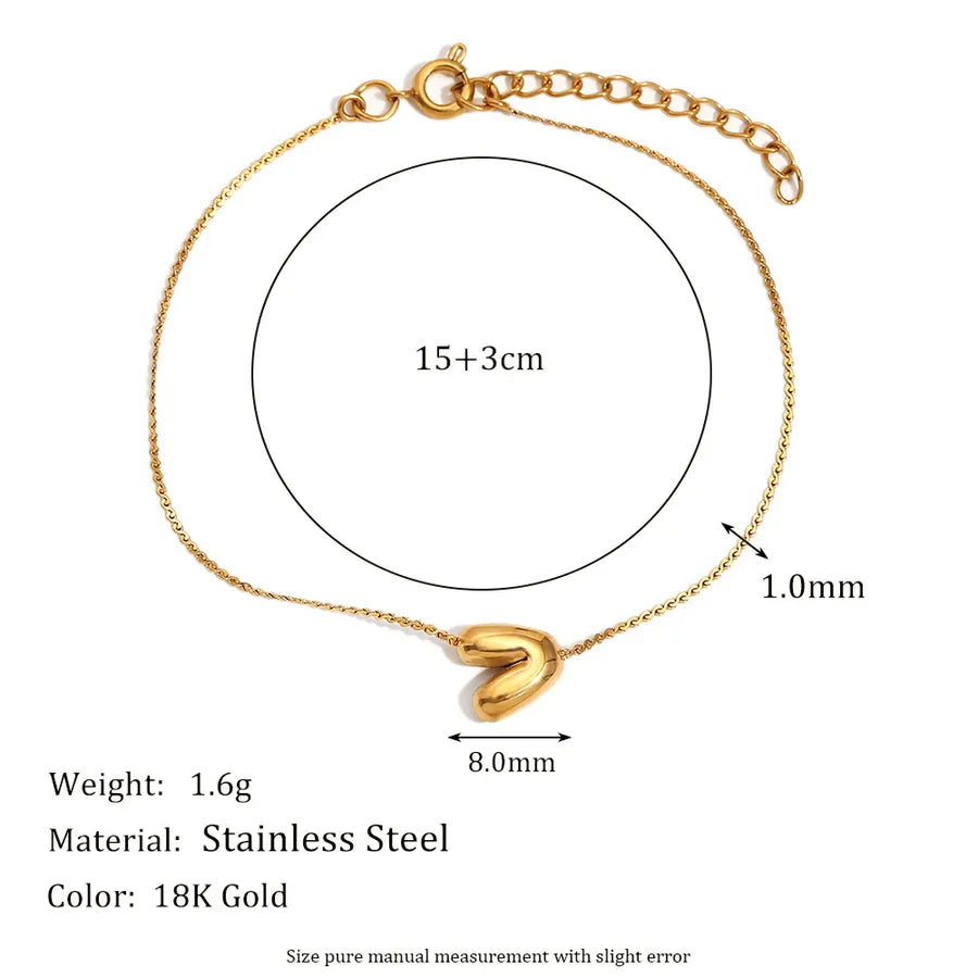 Simple Style Letter 304 Stainless Steel 18K Gold Plated  Bracelets In Bulk