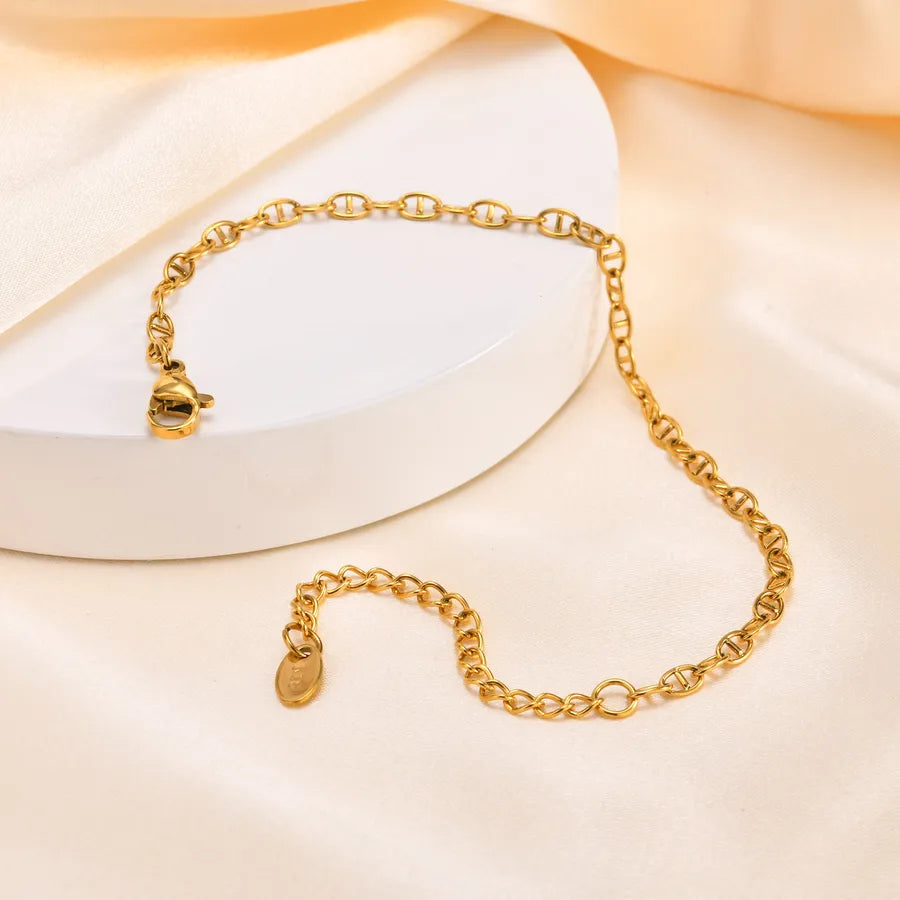 IG Style Geometric 201 Stainless Steel 18K Gold Plated Bracelets In Bulk