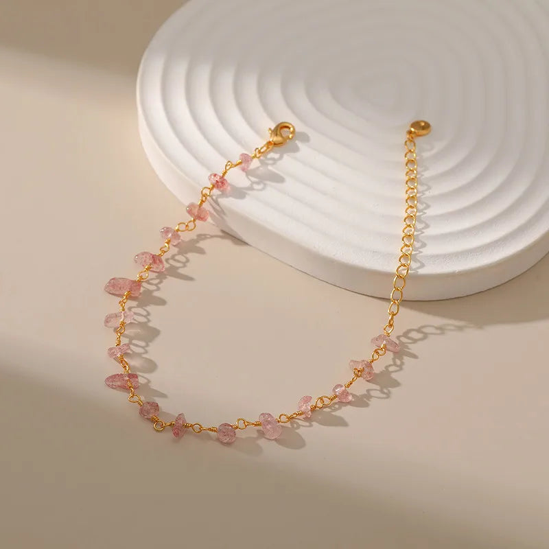 ig style sweet geometric gravel copper plating 18k gold plated bracelets