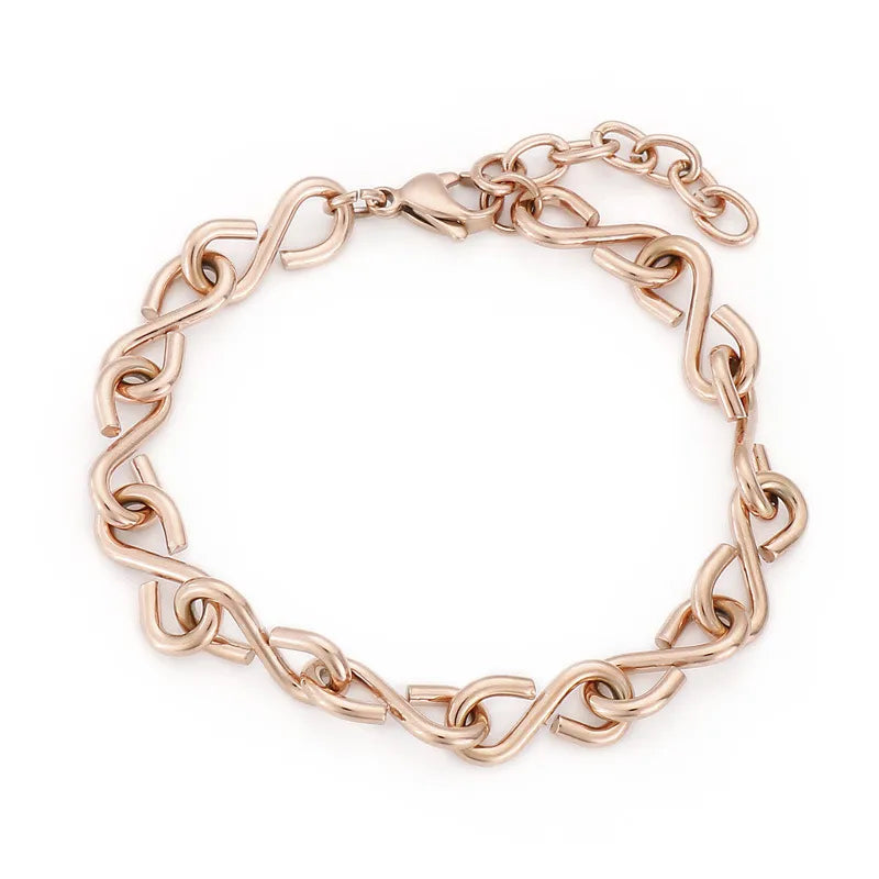 Fashion Number Titanium Steel 18K Gold Plated Bracelets In Bulk