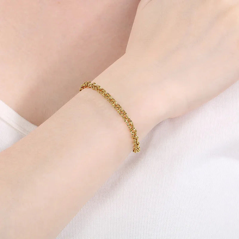 Simple Style Geometric 304 Stainless Steel 18K Gold Plated  Bracelets In Bulk