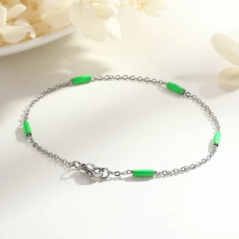 Elegant Solid Color Titanium Steel 18K Gold Plated Bracelets In Bulk