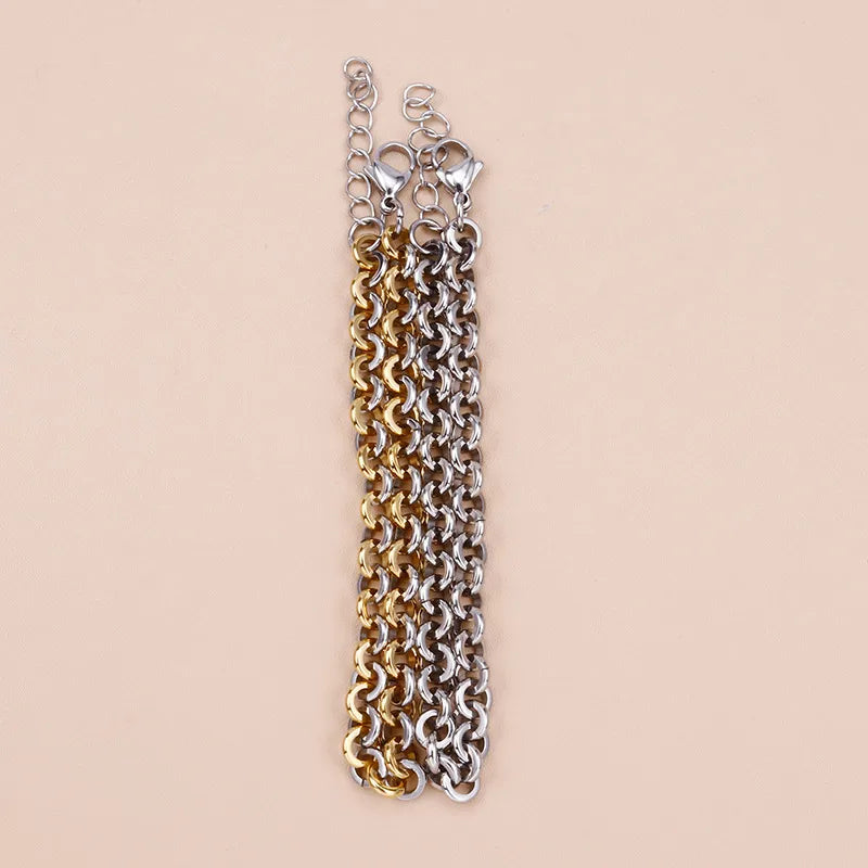 Korean Style Geometric Titanium Steel 18K Gold Plated Bracelets In Bulk