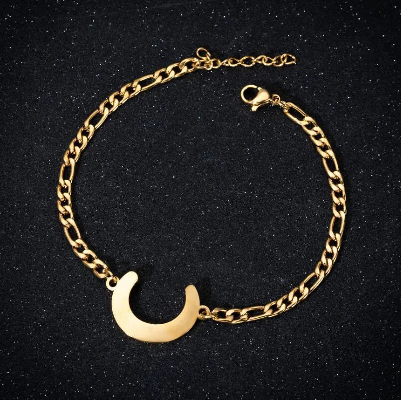Fashion Letter 201 Stainless Steel 18K Gold Plated Bracelets In Bulk