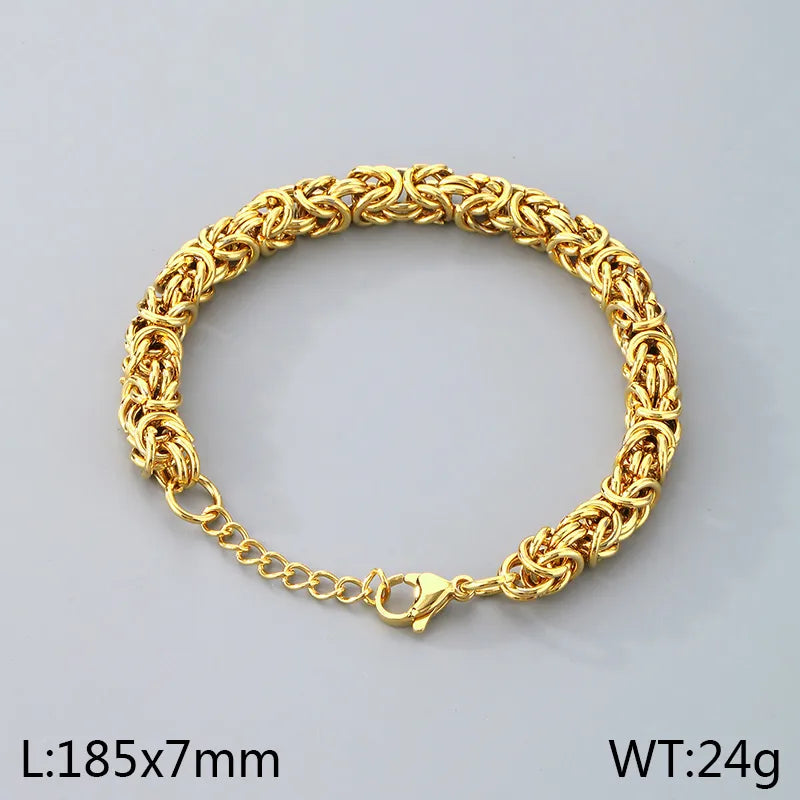 Simple Style Geometric 304 Stainless Steel 18K Gold Plated  Bracelets In Bulk