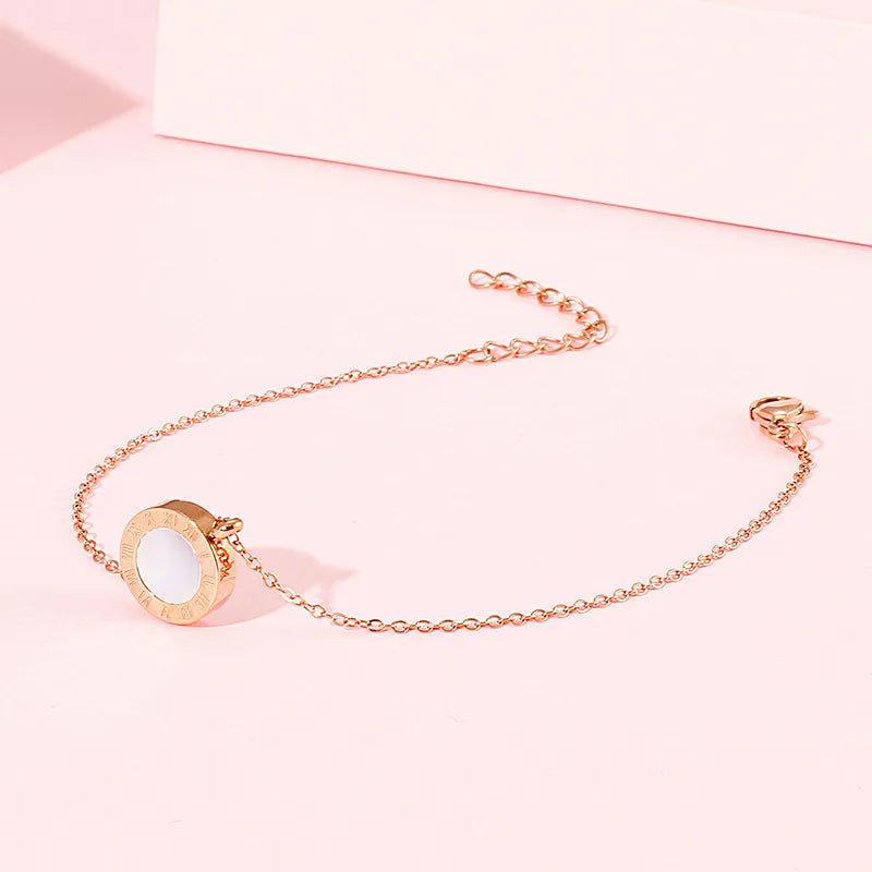 Elegant Basic Geometric Titanium Steel 18K Gold Plated Bracelets In Bulk