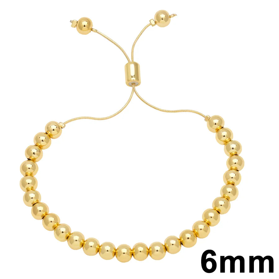 simple style solid color copper plating 18k gold plated bracelets