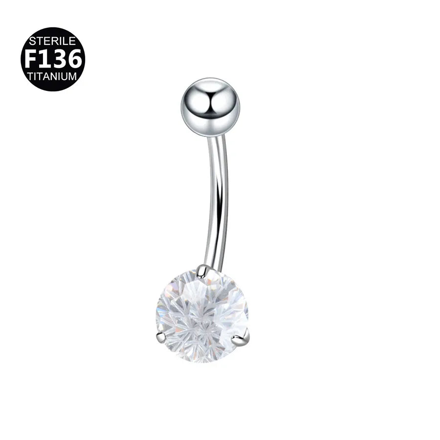 Gold Titanium Navel Piercing Belly Button Ring Screw Innel Thread Design Eye Shape Fashionable Body Jewelry For Men And Women