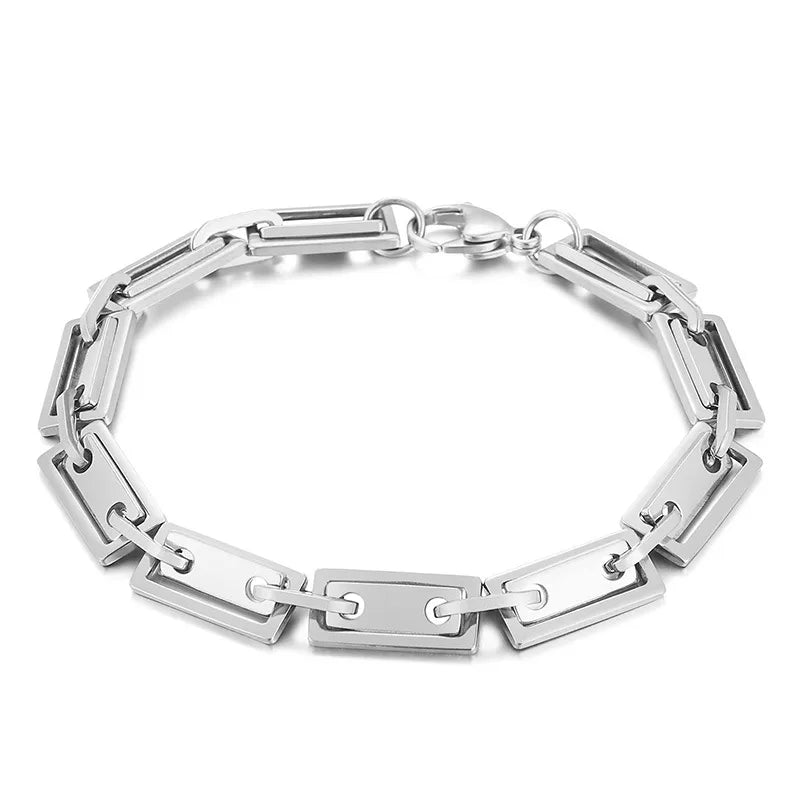 Elegant Geometric Solid Color Titanium Steel 18K Gold Plated Bracelets In Bulk