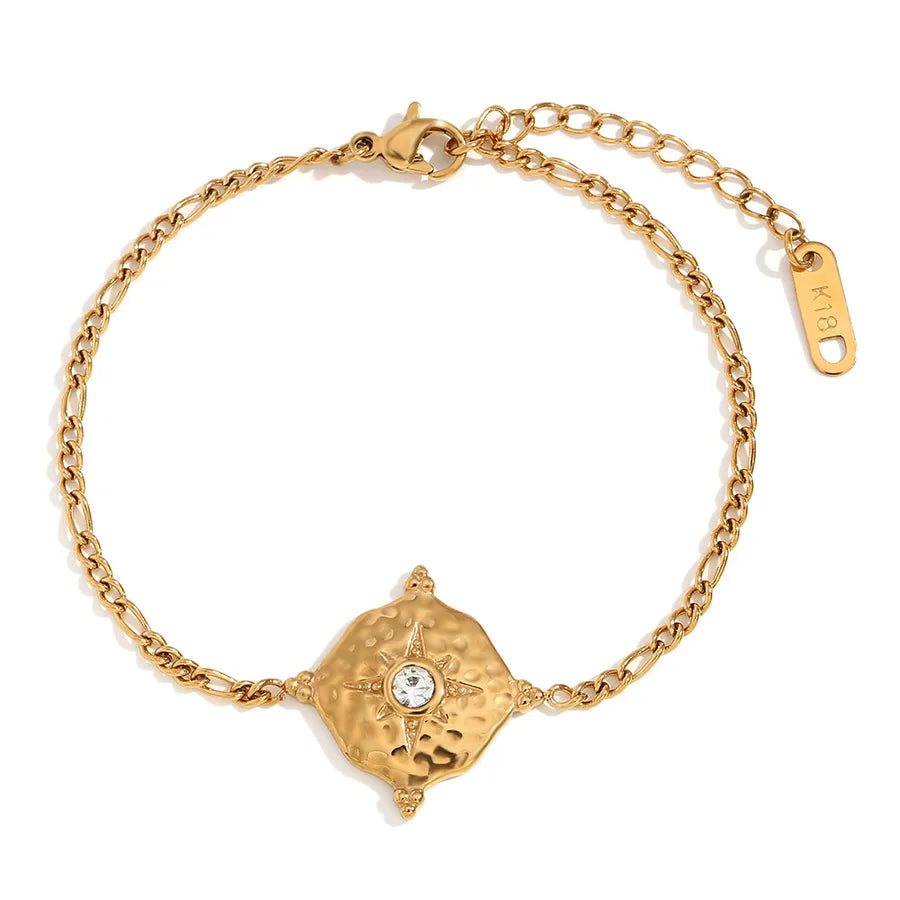 Retro Simple Style Geometric 304 Stainless Steel 18K Gold Plated Bracelets In Bulk