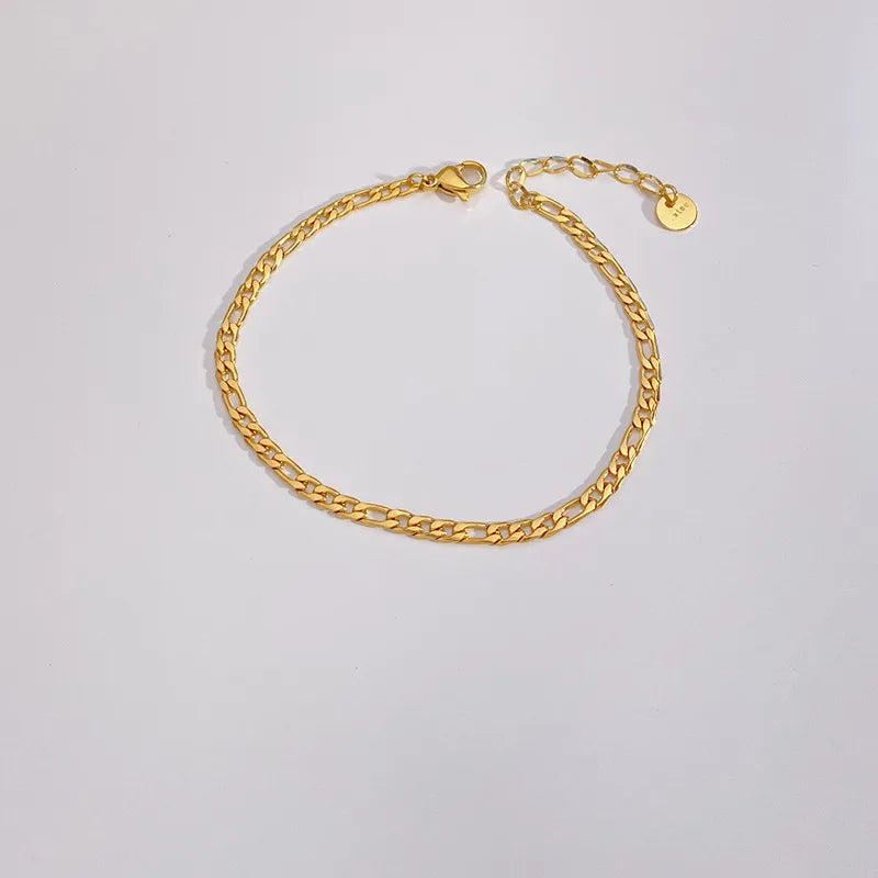 Casual Geometric 304 Stainless Steel 16K Gold Plated White Gold Plated Gold Plated Bracelets In Bulk