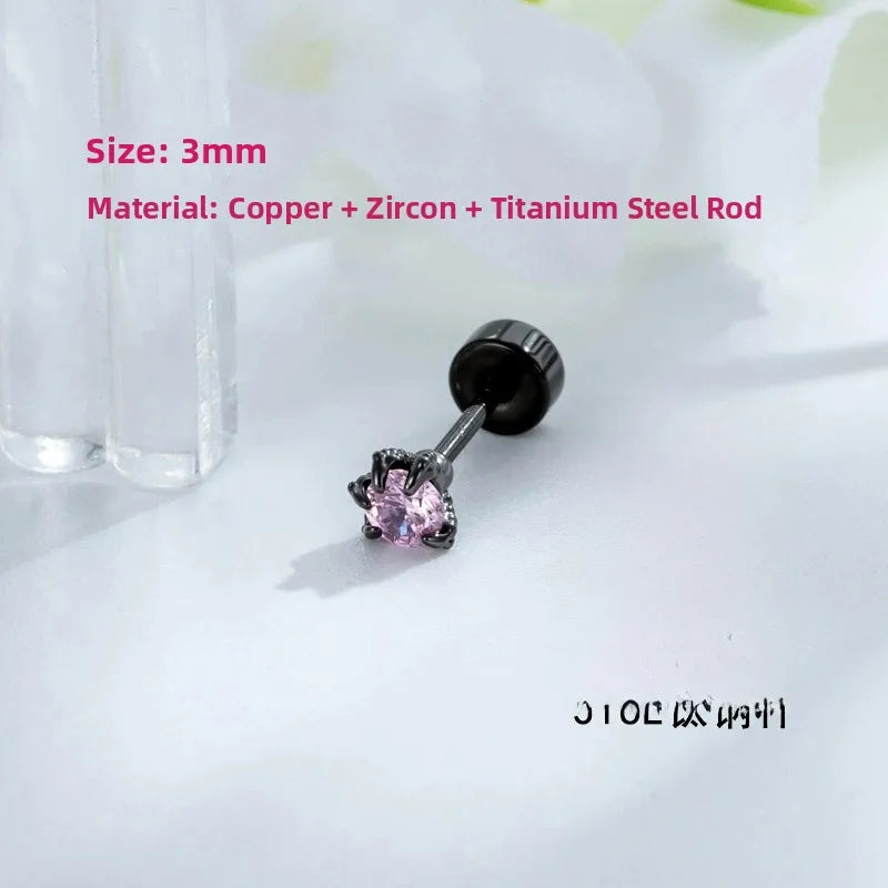 Unisex Dragon Ear Cartilage Rings & Studs with Claw Setting in 316L Stainless Steel, Multicolor