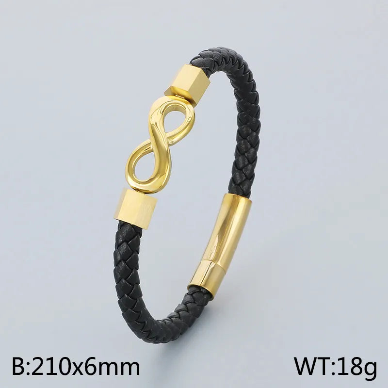 Business Infinity 304 Stainless Steel 18K Gold Plated  Bracelets In Bulk