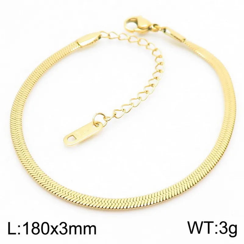 Hip-Hop Geometric 304 Stainless Steel 18K Gold Plated Bracelets In Bulk