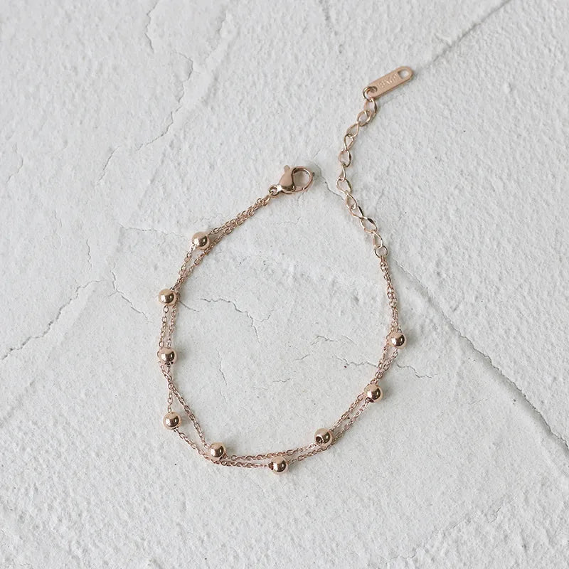 Simple Style Ball 304 Stainless Steel 18K Gold Plated Bracelets In Bulk