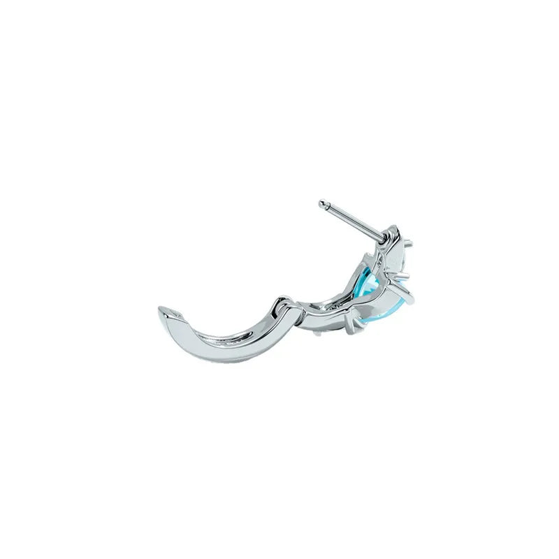 Unisex Heart Shape Ear Cartilage Rings & Studs with Claw Setting in 316L Stainless Steel featuring Zircon and Straight Barbell Piercing