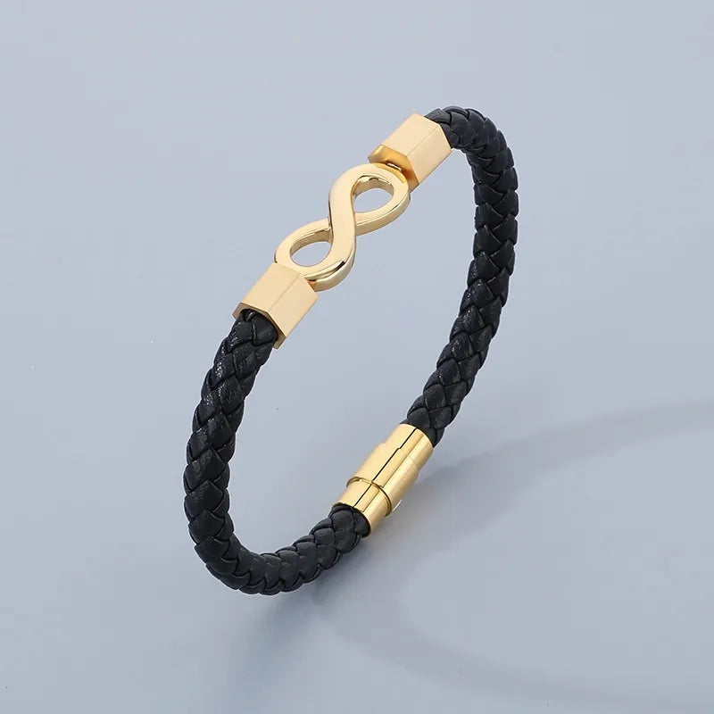 Business Infinity 304 Stainless Steel 18K Gold Plated  Bracelets In Bulk